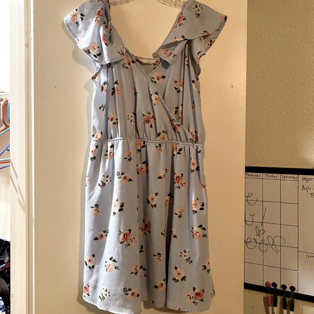 Powder Blue Floral Dress